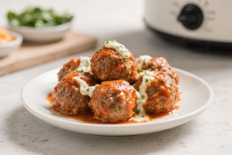Keto Crockpot Buffalo Ranch Meatballs – Easy, Flavor-Packed Comfort Food