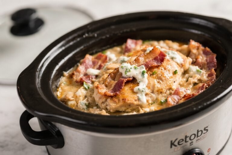 Keto Crockpot Bacon Ranch Chicken – Easy, Creamy, and Comforting