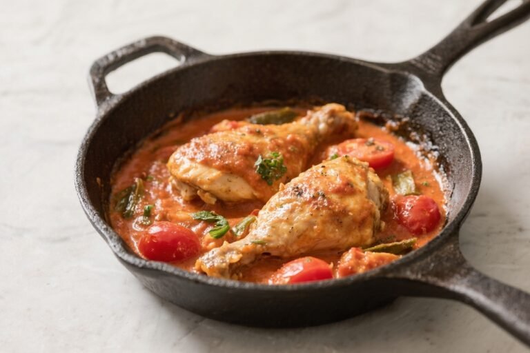 One-Skillet Creamy Tomato Chicken – Cozy, Weeknight-Friendly Comfort