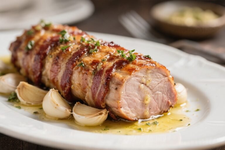 Garlic Butter Bacon Pork Tenderloin – Juicy, Savory, and Weeknight-Friendly