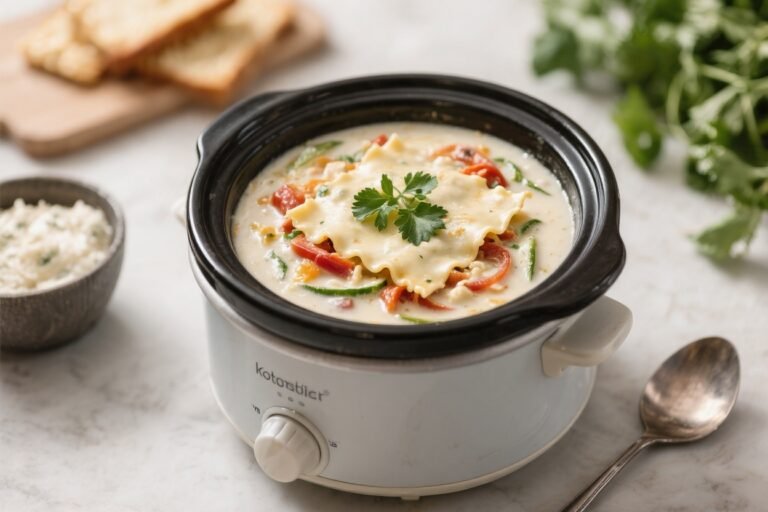 Keto Crockpot Creamy White Lasagna Soup – Cozy, Low-Carb Comfort