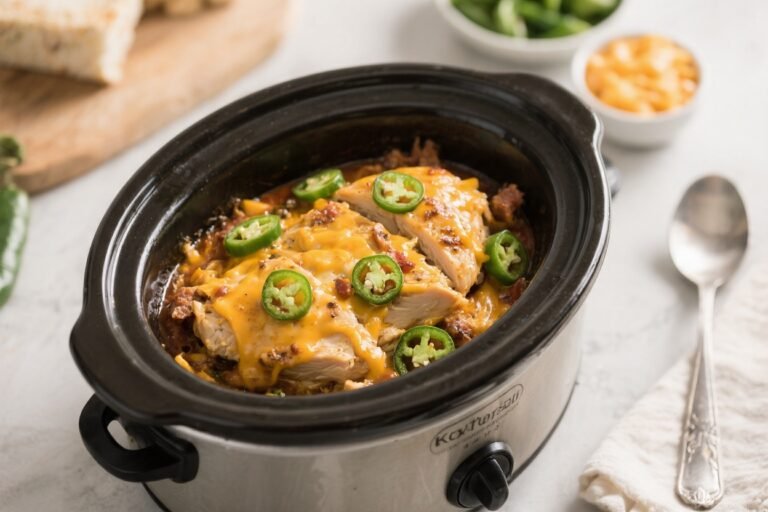 Keto Crockpot Jalapeño Cheddar Chicken – Creamy, Spicy, and Effortless