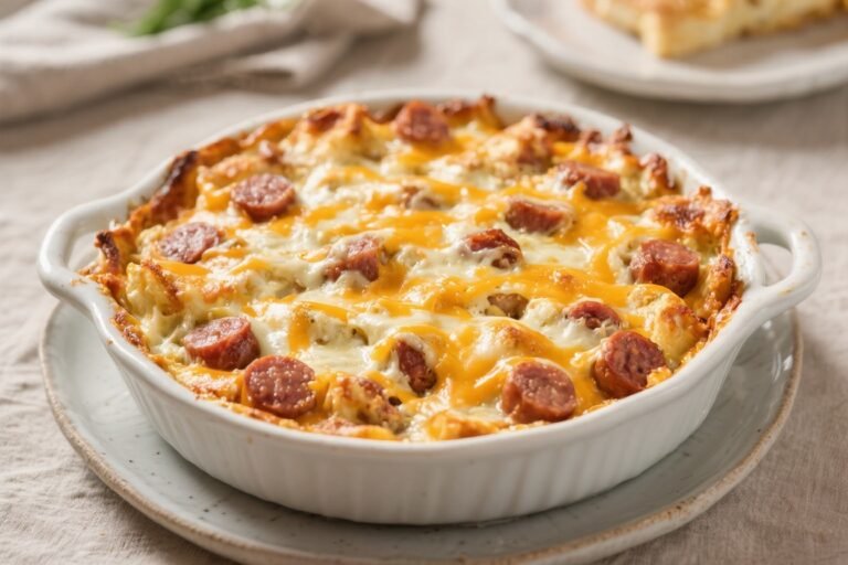 Cheesy Sausage Breakfast-for-Dinner Bake – Cozy, Crowd-Pleasing Comfort