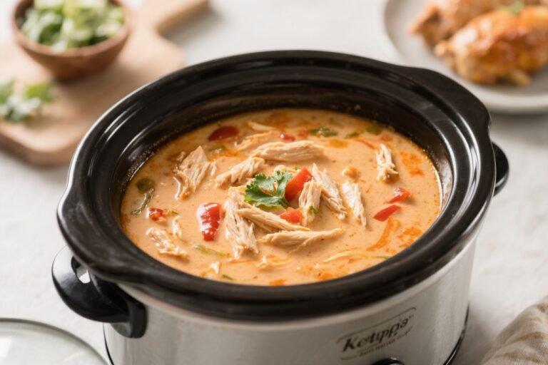 Keto Crockpot Creamy Buffalo Chicken Soup – Cozy, Spicy, and Low-Carb
