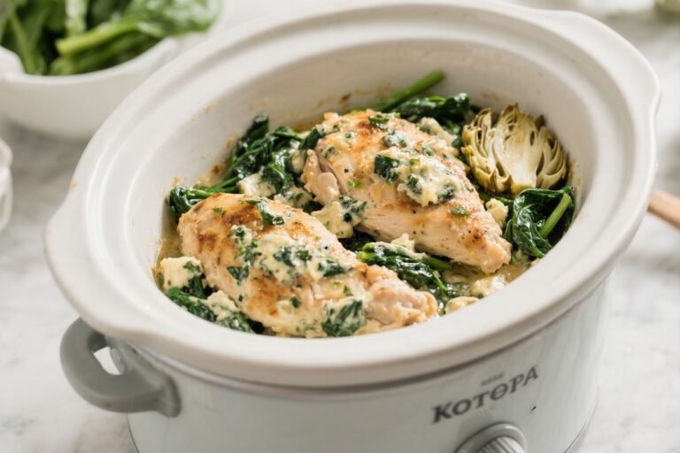 Keto Crockpot Spinach Artichoke Chicken – Creamy, Comforting, and Low-Carb