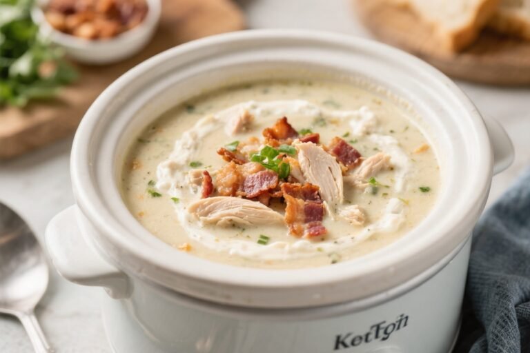 Keto Crockpot Chicken Bacon Ranch Soup – Creamy, Cozy, and Low-Carb