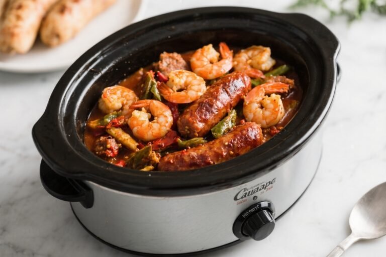 Keto Crockpot Cajun Sausage & Shrimp – A Bold, Low-Carb Comfort Meal