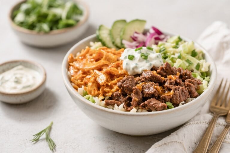 Easy Buffalo Ranch Beef Bowls – A Fast, Flavor-Packed Weeknight Winner