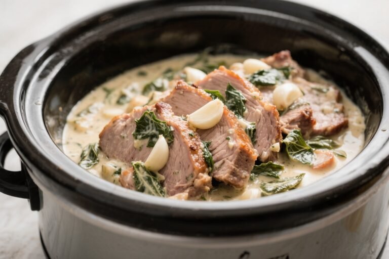Keto Crockpot Creamy Garlic Tuscan Pork – Rich Flavor With Easy Prep
