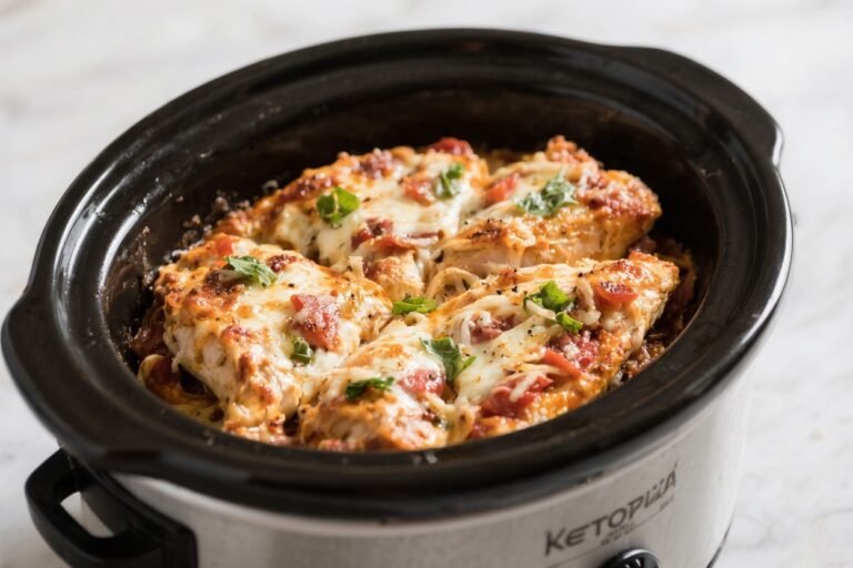 Keto Crockpot Pizza Chicken – Easy, Cozy, and Full of Flavor