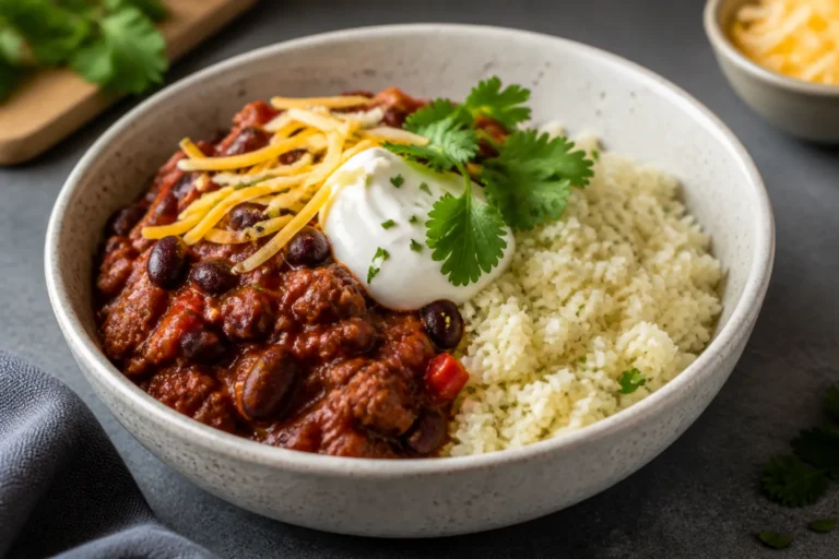 Keto Chili With Cauliflower Rice – Comforting, Low-Carb, and Satisfying