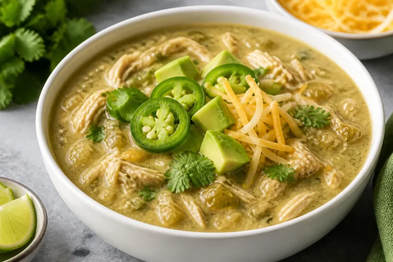 Keto Green Chile Chicken Chili – Creamy, Comforting, and Low-Carb