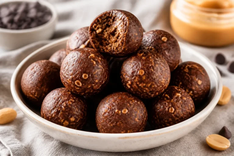No Bake Chocolate Peanut Butter Protein Balls – Quick, Satisfying, and Naturally Sweet